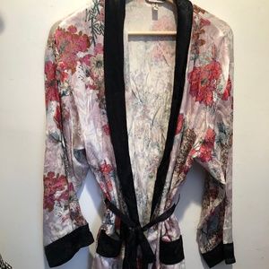 Free People Silk Floral Robe